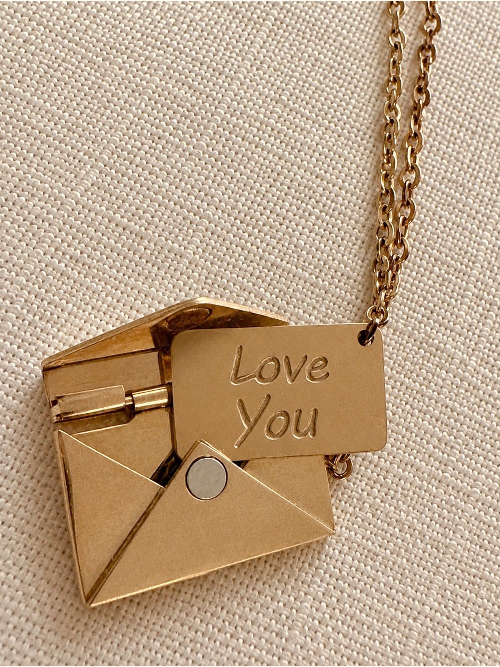 💌 Love Letter Envelope Pendant Necklace Hidden Message Coquette Romantic Gold